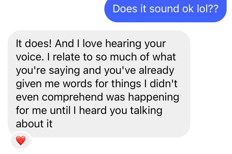 i love hearing your voice