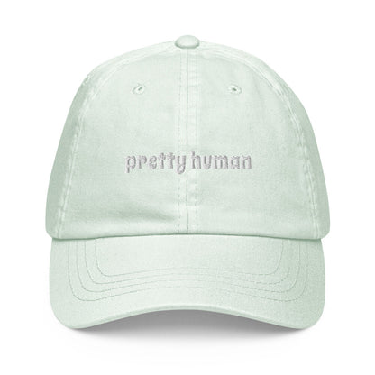 "Pretty Human" Pastel Baseball Dad Hat - White Text