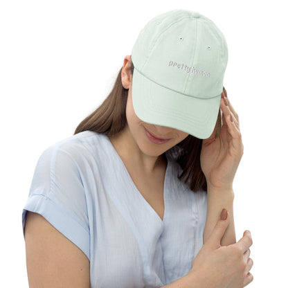 "Pretty Human" Pastel Baseball Dad Hat - White Text