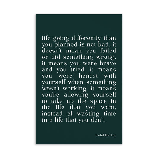 Life Going Differently" Postcard