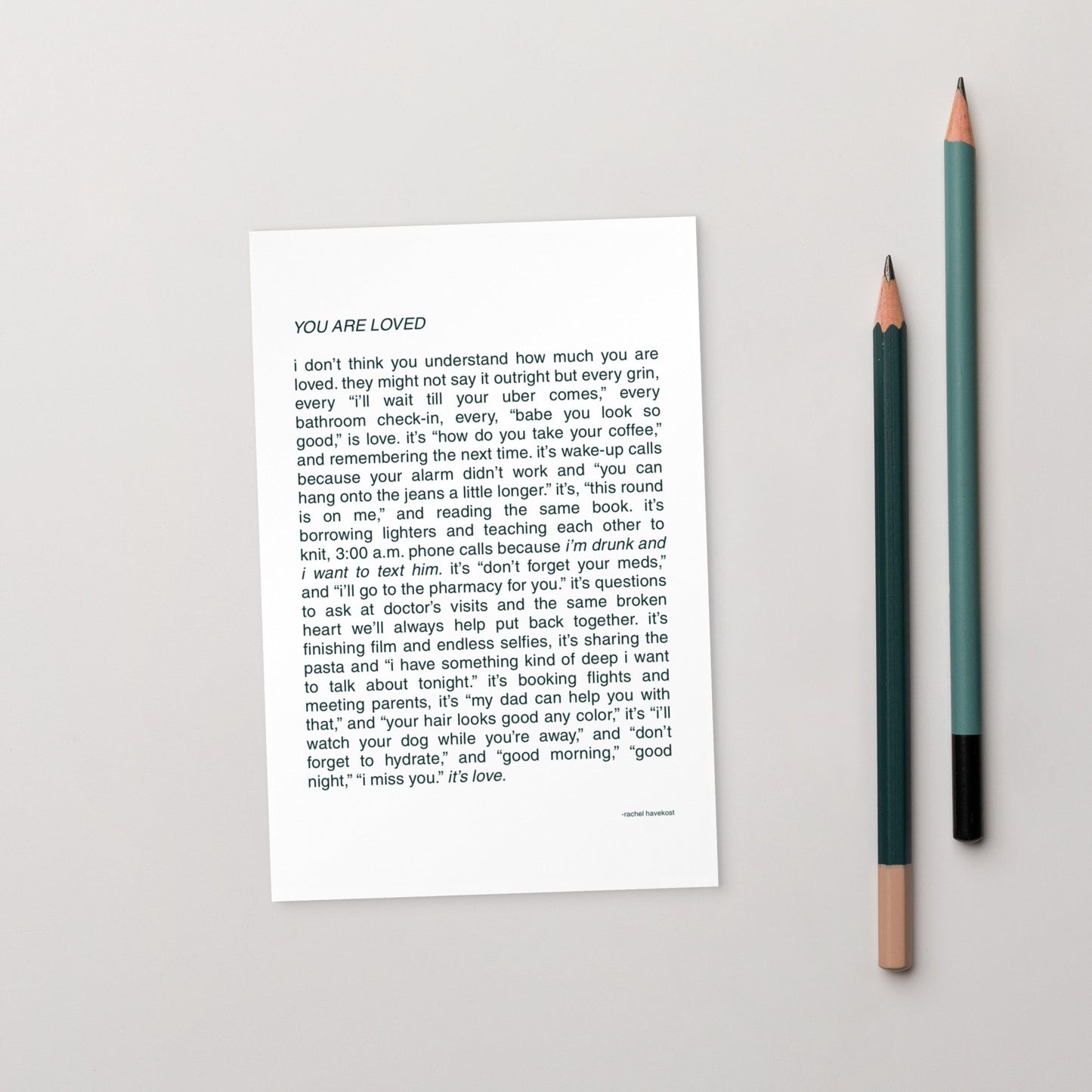 "YOU ARE LOVED" Postcard