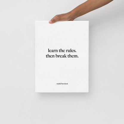 "Rules" canvas print